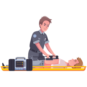 Emergency responder performing chest compressions