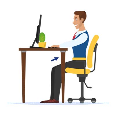 Feet flat on floor for posture
