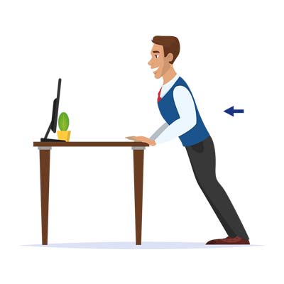 Performing a quick high-intensity desk workout