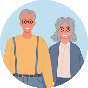 Adults in their seventies
